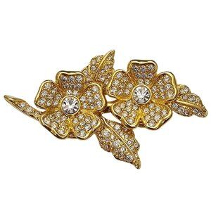 Joan Rivers Brooch, Clip Earrings Set Converting Piece Flower Pin Signed J513